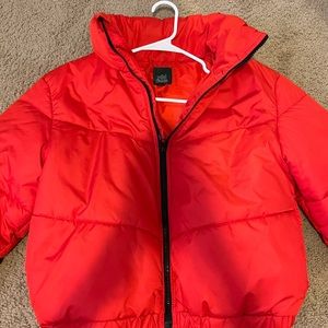 Red Target cropped puffer